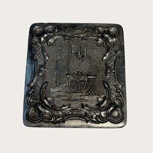 Vintage Bergamot Brass Works 1975 Belt Buckle Patriotic Civil War Fort Cannon Fl